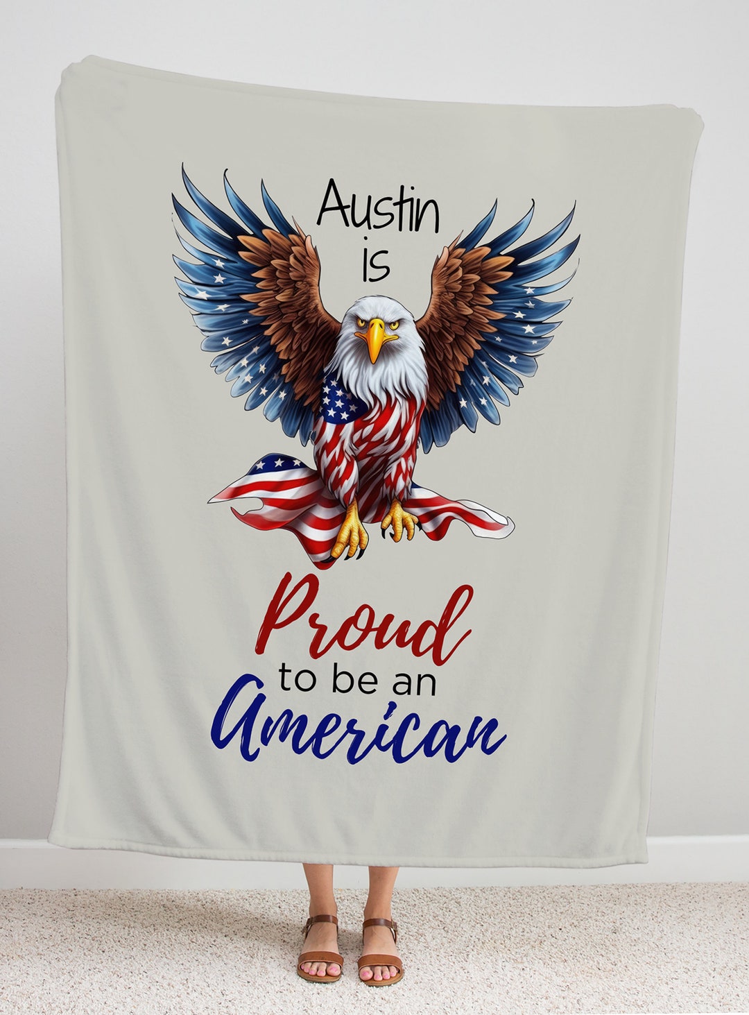 Personalized Proud to Be an American Freedom Blanket Etsy