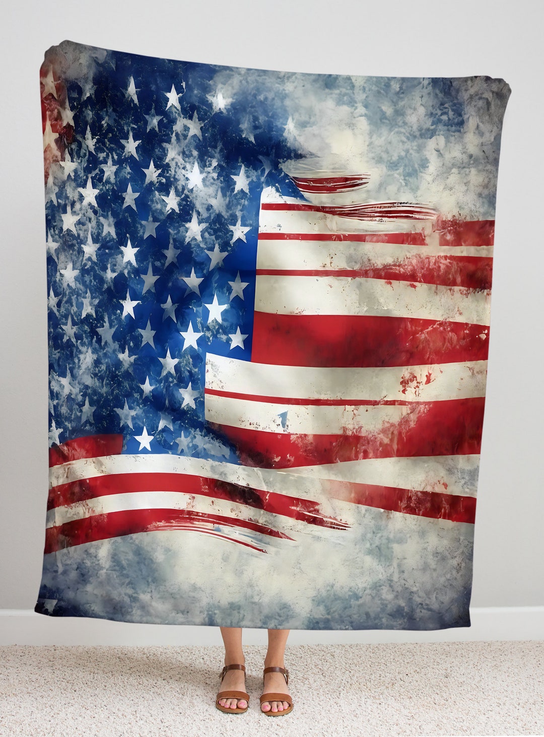 American Flag Freedom Blanket Etsy