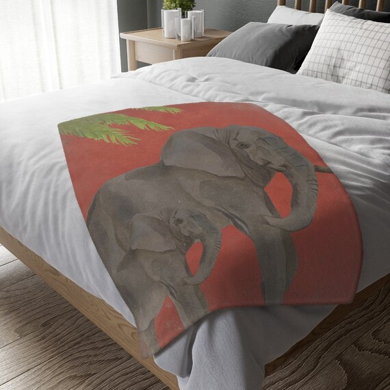 Terra Cotta Elephant Throw Blanket Soft Throw Blanket Etsy