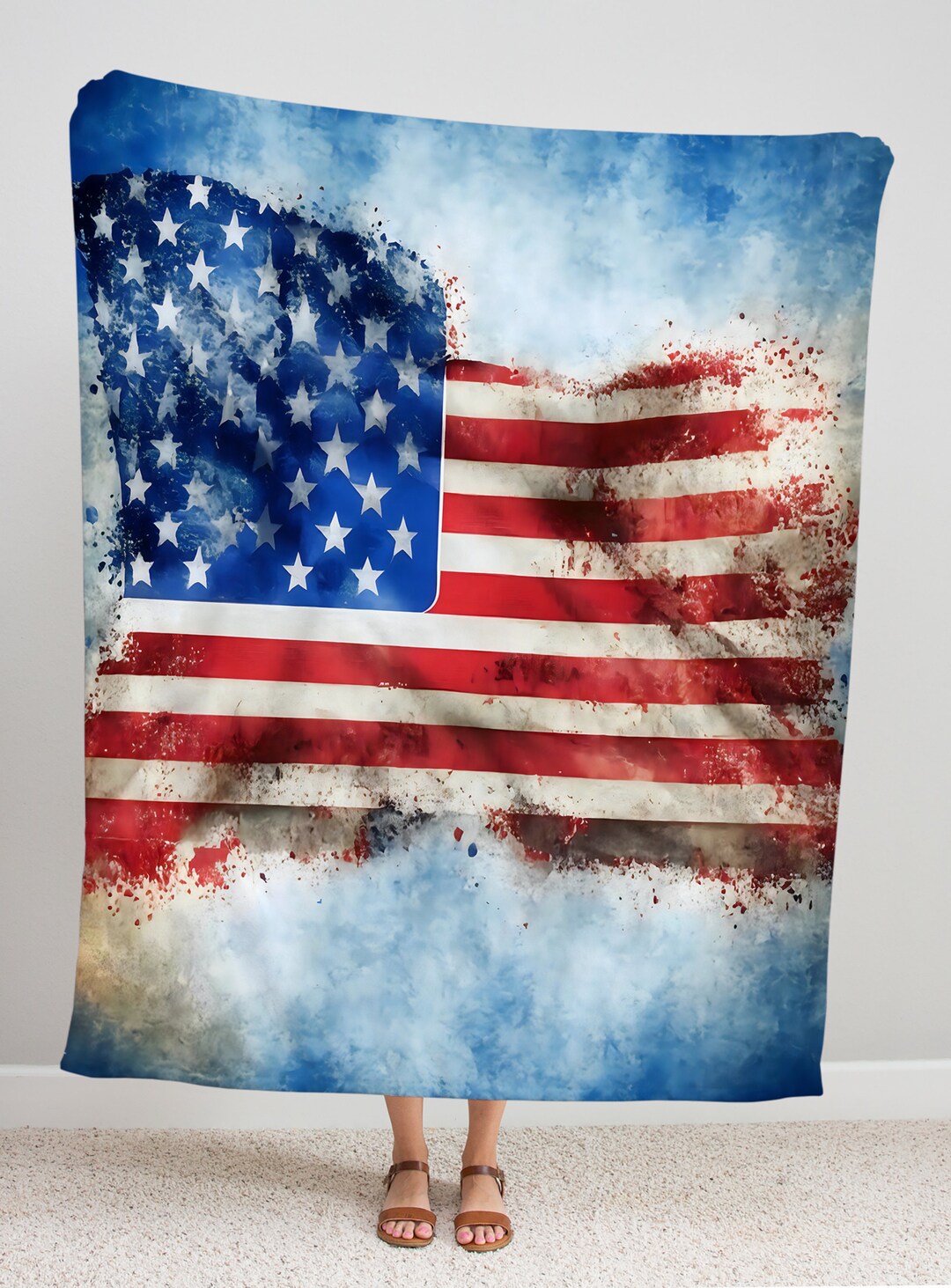 American Flag Freedom Blanket Etsy