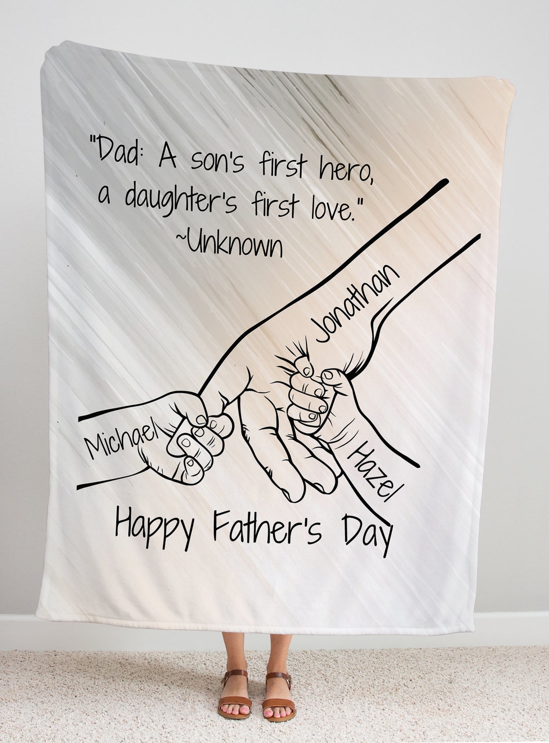 Personalized Father's Day Blanket Personalized With Your Etsy