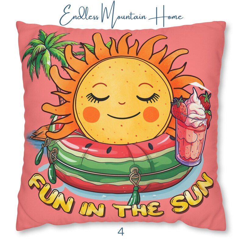 Bright Colorful Hello Summer Throw Pillows and Pillow Covers Etsy