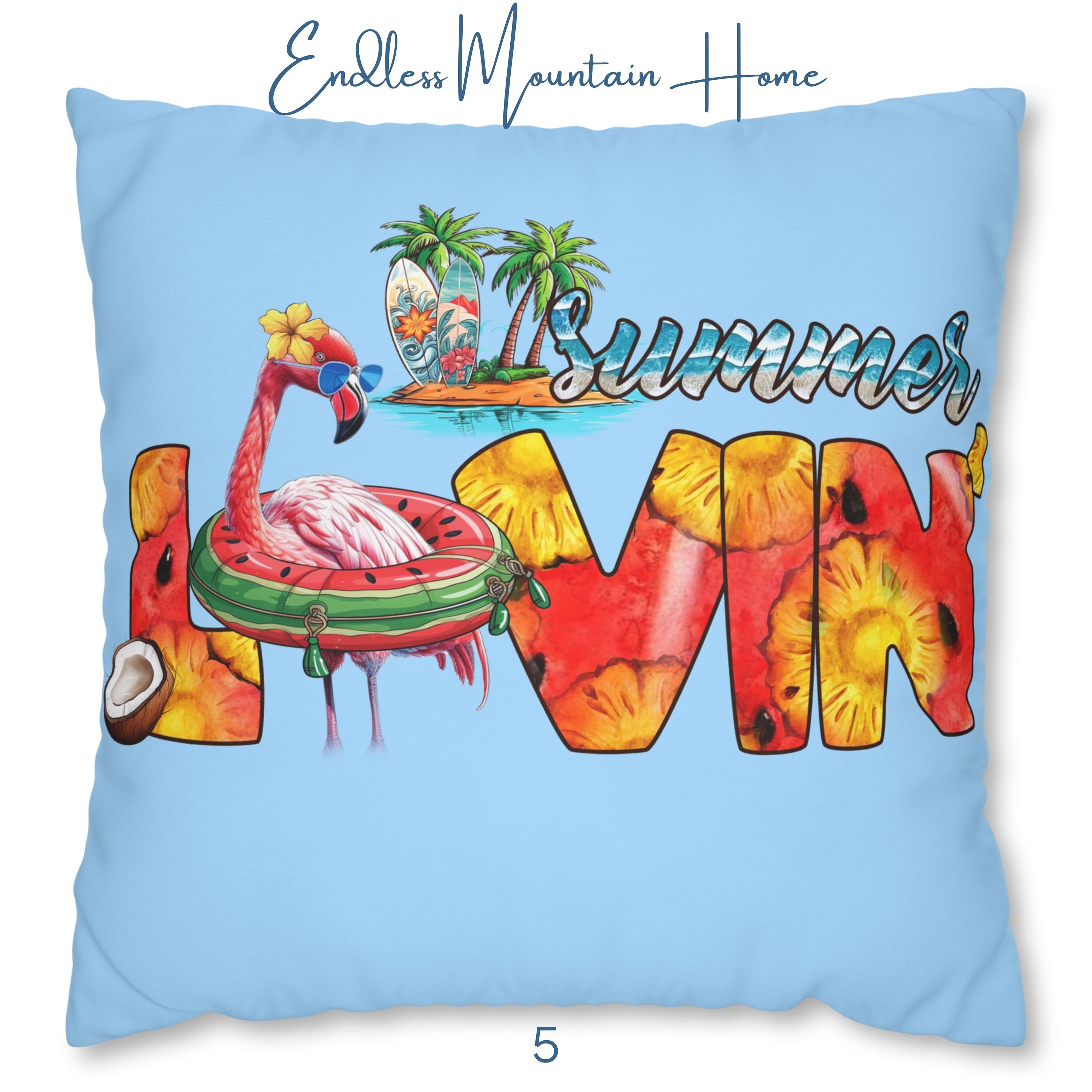 Bright Colorful Hello Summer Throw Pillows and Pillow Covers Etsy