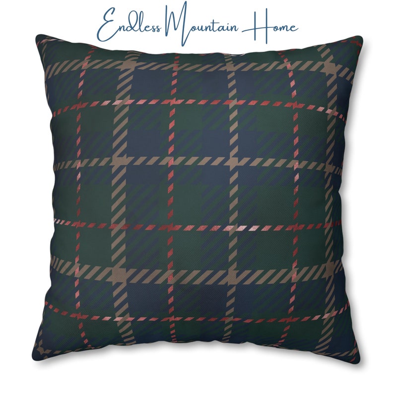 Burgundy Tan and Navy Plaid Throw Pillows and Pillow Covers Etsy