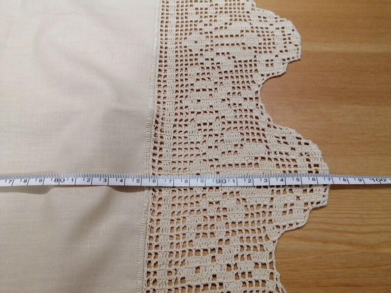 Handmade Vintage Table Cover Vintage Filet Crocheted Etsy
