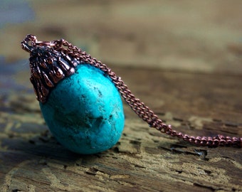 Turquoise Necklace*Gemstone Jewelry*Yoga Pendant*Spiritual Gift