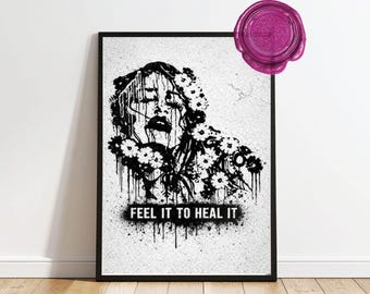 Fine art print "FEEL it to heal it" *Fine Art Poster*female empowerment*special gift*modern wall art*contemporary art*modern witch