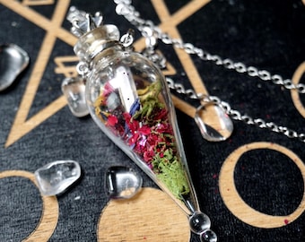 Hexen Amulett Selbstliebe*witchy Kette mit Amphore aus Glas*besonderes spirituelles Geschenk*witchy vibes