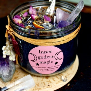 Ritual candle Inner godess Magic with crystalsMagic candle Rose Quartz Amethystspecial spiritual gift image 10