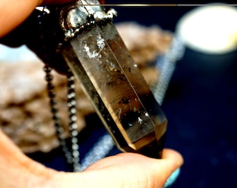 Rauchquarz Rohsteinspitzen Kette*witchy style magie*besonderes spirituelles Geschenk