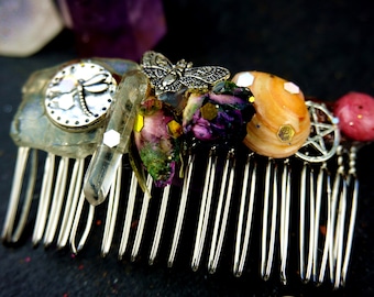 Magic hair comb*crystal hair jewelry*quartz crystal*special spiritual gift