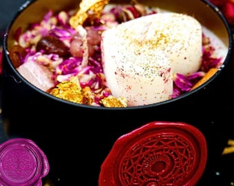 Ritual Candle "Love" with Crystals*Magic Rose Quartz Candle *Special Spiritual Gift