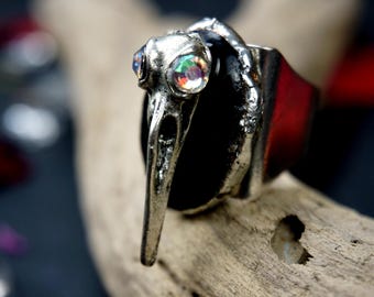 Magischer Onyx Hexen Ring*Rohstein Schmuck*besonderes spirituelles Geschenk*witchcore