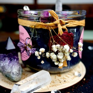 Ritual candle Inner godess Magic with crystalsMagic candle Rose Quartz Amethystspecial spiritual gift image 2