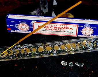Incense stick holder with real flowers* in a bundle with original Nag Champa*special spiritual gift