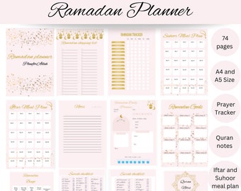 Ramadan Planner | Digital Ramadan planner | Printable Ramadan Planner | Muslim Planner |Quran Notes | Quran checklist | Prayer Checklist