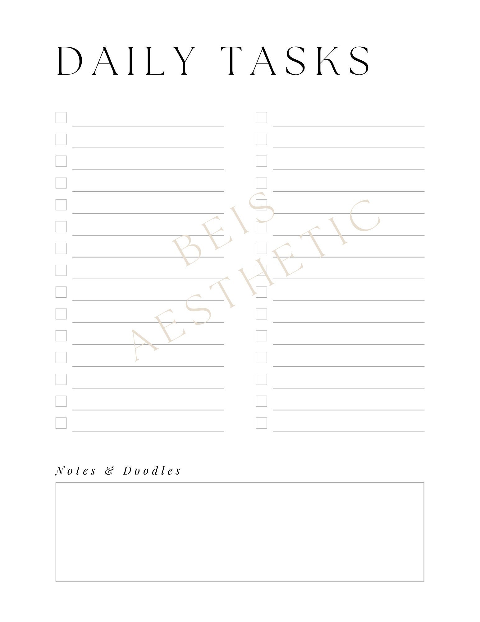 Daily Task Print List Daily to Do List Printable, Printable Task List, to Do List Download ...