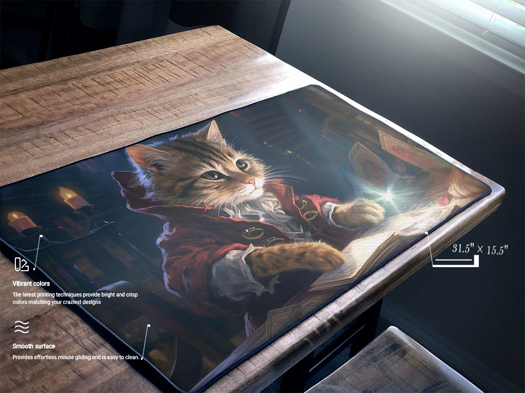 Commander Cat Wizard Magic Playmat/magic Zone Playmat/mousepad/desk Mat