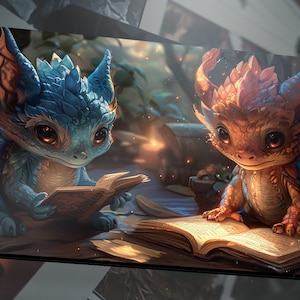 Baby Dragon Kommandant Playmat Spielmatte des Drachen Cute Dragon MTG Playmat Dungeons And Dragons Inspiriert RPG Zubehör HofD Schreibtischmatte