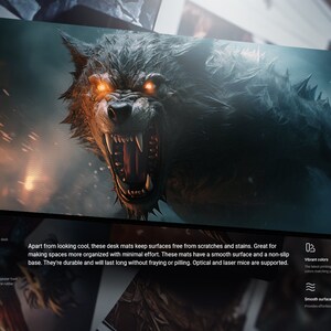 Werewolf Desk Mat Werewolf Gaming Playmat MTG Wolf Playmat Gamer ...
