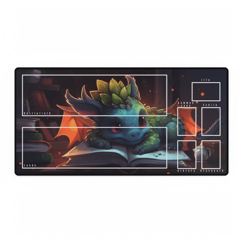 MTG Playmat With Zones Commander Playmat Rhystic Study Cute Gaming Mat