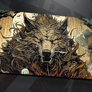 Mila Legendary Gaming Mat/Crafty Companion Guardian Werewolf Premium Playmat/Magic Zone Playmat/Large Desk Mat/Gathering Playmat/TCG Playmat