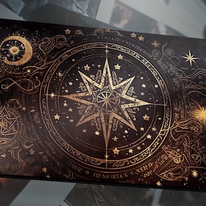 Himmlische Magie Schreibtischmatte MTG Karte Spielmatte Geführt von den Sternen Magic Zone Spielmatte RPG Gaming Schreibtischmatte Galaxy Art Himmlische Karte Astrologie Karte