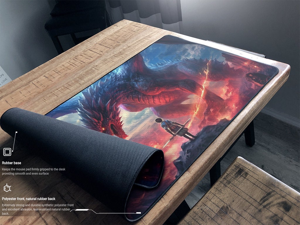 Commander Dragon Slayer Playmat Human Paladin Fan Art Gaming Etsy