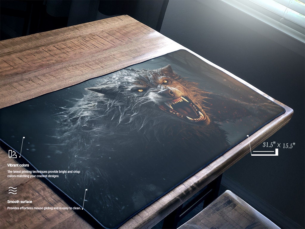 Werewolf Gaming Mat/werewolf Desk Mat/wolf Gaming Playmat/mtg - Etsy