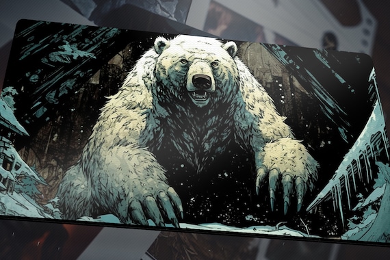 White Spirit Bear Playmat snow Creature polar Bear Spirit Playmat