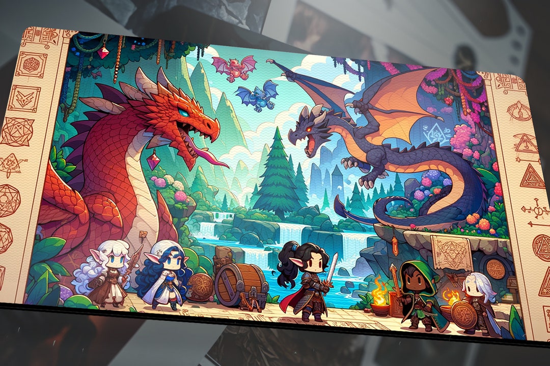 D&D Map Tabletop Gaming Playmat Dnd Custom Characters MTG Playmat