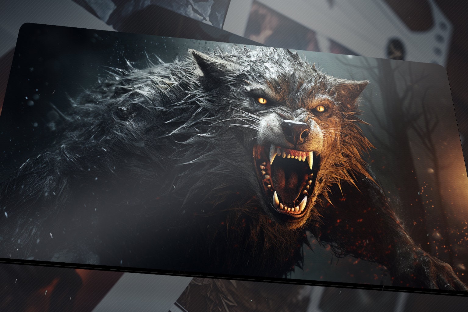 Werewolf Gaming Mat/werewolf Desk Mat/wolf Gaming Playmat/mtg - Etsy