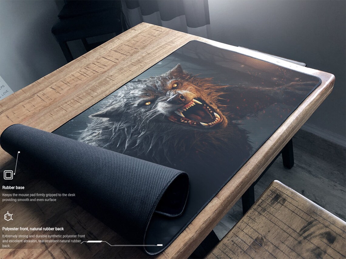 Wraith Table Mat Werewolf Gaming Mat/werewolf Desk Mat/wolf Gaming Playmat/mtg Werewolf ...