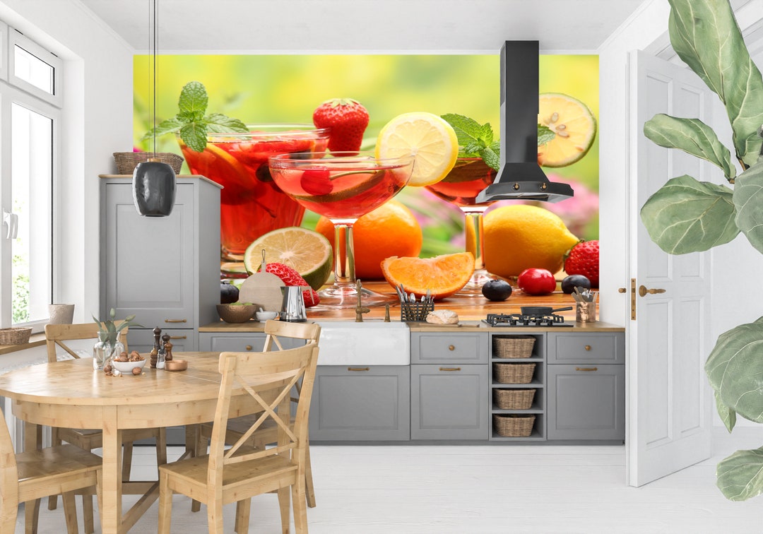 Fruit Wallpaper Kitchen and Dining Room Wallpaper Restaurant - Etsy