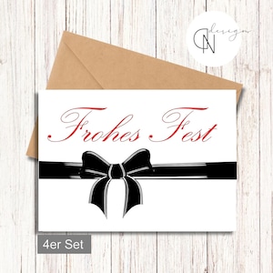 4er SET Weihnachtskarten | Wichtel | Gruß | Christmas | Klappkarte | Aquarellpapier | Dezent schön | Briefumschlag  | Set