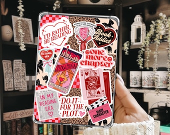 Red Kindle Insert | Romance Reader Bookish Decor (Digital Download)