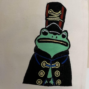 He&#39;s Our Frog - Over the Garden Wall Tote Hand Printed Hand Painted