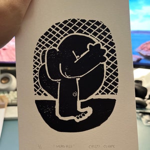 Headass - Original Linocut Print
