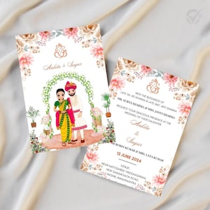 Editable Marathi Wedding Invitation Marathi Wedding Invite Template Instant Download Easy to Edit Canva Editable Template Wedding Invitation