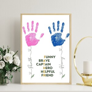 Personalized First Fathers Day Gifts Custom Handprint Art for New Dads DIY handprint Fathers Meaning Sign Personalized Gift from Kids