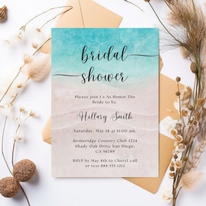 Beach Theme Bridal Shower Invitations Seaside Celebration Bridal Shower Invitations Wording Ideas Beach Theme Editable Templates