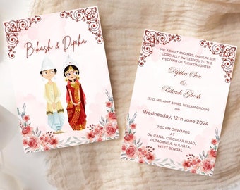 Editable Bengali Wedding Invitation Card in English Bengali Invitation Card For Wedding Invitation Card Bengali Hindu Wedding Invitations