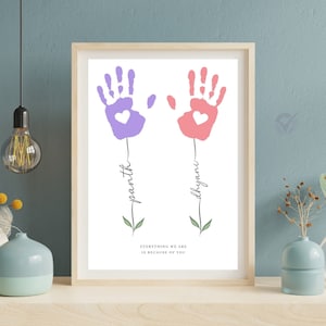 Personalized Mothers Day Gifts Handprint Personalized Mum Gift DIY Mum&#39;s Birthday Nanny Craft Gift Baby Keepsake Hand Print Kids Gift