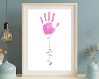Personalized Handprint Flower Art: Mother's Day DIY Gift (Digital Download)