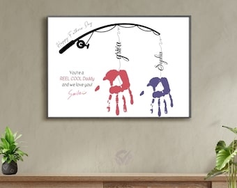 Personalized Father's Day Handprint Art: Custom DIY Gift (Digital Download)