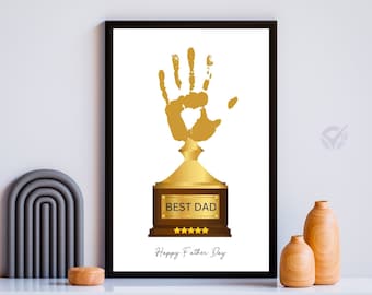 Father's Day Handprint Trophy Gift: Dad Award (Digital Download)