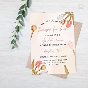 Kitchen Themed Bridal Shower Invitations Cooking Up Love Bridal Shower Invitation Wording Kitchen Theme Editable Templates Easy to Customize