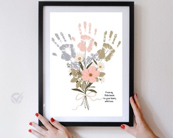 Handprint Flower Bouquet Art, Mother's Day Gift (Digital Download)