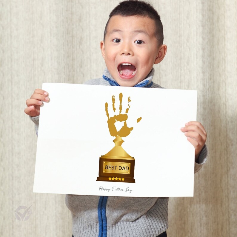 thumbnail image 2 of Best Dad Ever Handprint Frame - DIY Wooden Keepsake Gift For Father's Day From Kids 2 of 10