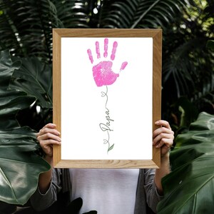 Custom Fathers Day Card Personalized Handprint Art for Dad with Children&#39;s names DIY Fathers Day Gift from Kids Craft for Dad or Grandpa